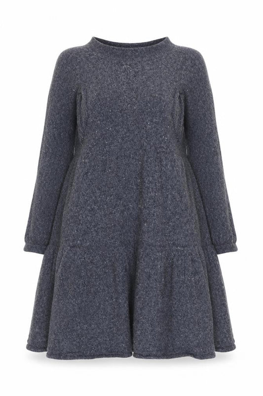 White Stuff Women's Blue Wool Blend A-Line Dress UK 10