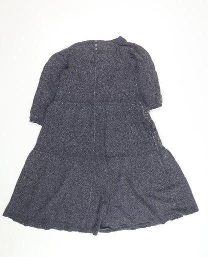 White Stuff Women's Blue Wool Blend A-Line Dress UK 10