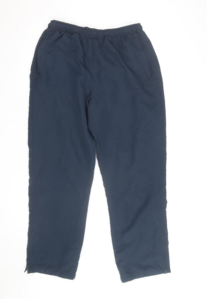 Dunlop Men's Blue L Track Pants Lightweight Woven Polyester Trousers