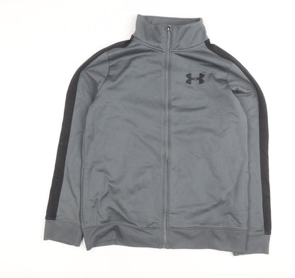 Under Armour Girls Grey Medium Full Zip Track Jacket Teen Sportswear