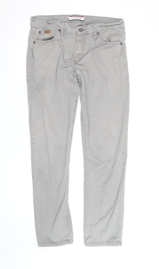 U.S. Polo Assn. Men's Grey Chino Trousers Size 32 Regular Fit