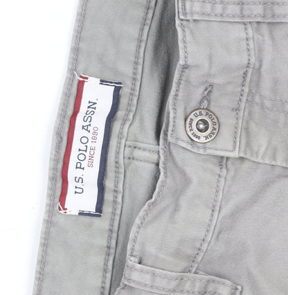 U.S. Polo Assn. Men's Grey Chino Trousers Size 32 Regular Fit