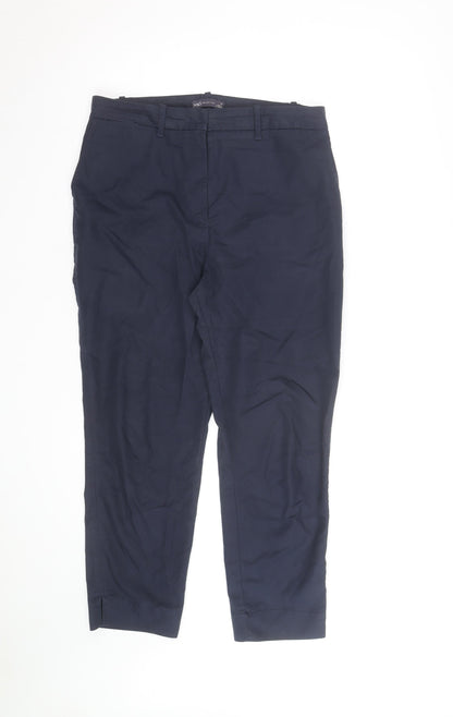 Marks and Spencer Women’s Navy Chino Trousers Size 14 Regular Fit