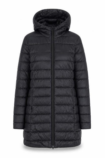 McKINLEY Women's Black Long Puffer Jacket Size 16 Hooded Lined