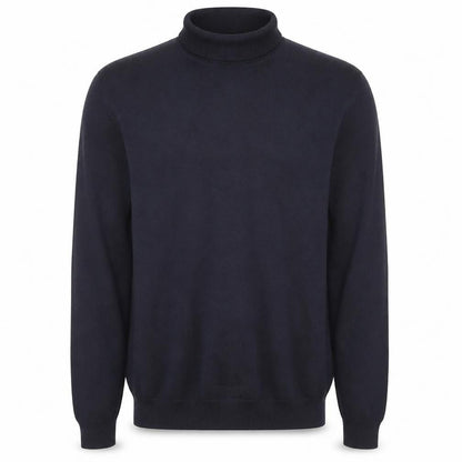 H&M Men's Blue Slim Fit Roll Neck Knit Jumper L
