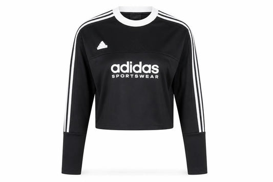 Adidas Womens Black Long Sleeve Cropped Sportswear Top L Regular Fit