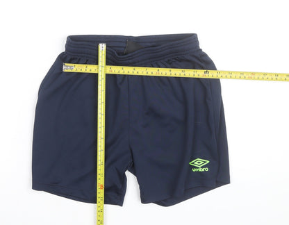 Umbro Boys Navy Blue YM 146 Athletic Shorts Polyester Elastic Waist