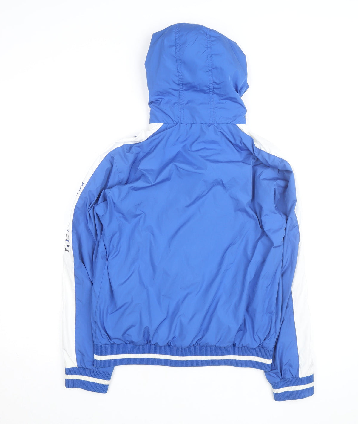 Tommy Hilfiger Blue Hooded Windbreaker Jacket Mens 164 M Nylon Polyester