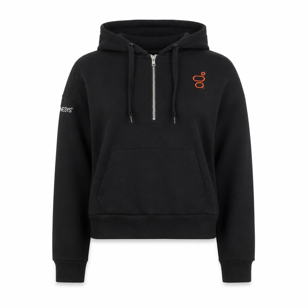 District Women's Black 1/4 Zip Hoodie Medium Fleece Pullover