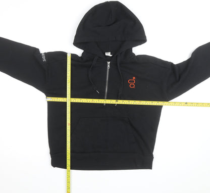District Women's Black 1/4 Zip Hoodie Medium Fleece Pullover