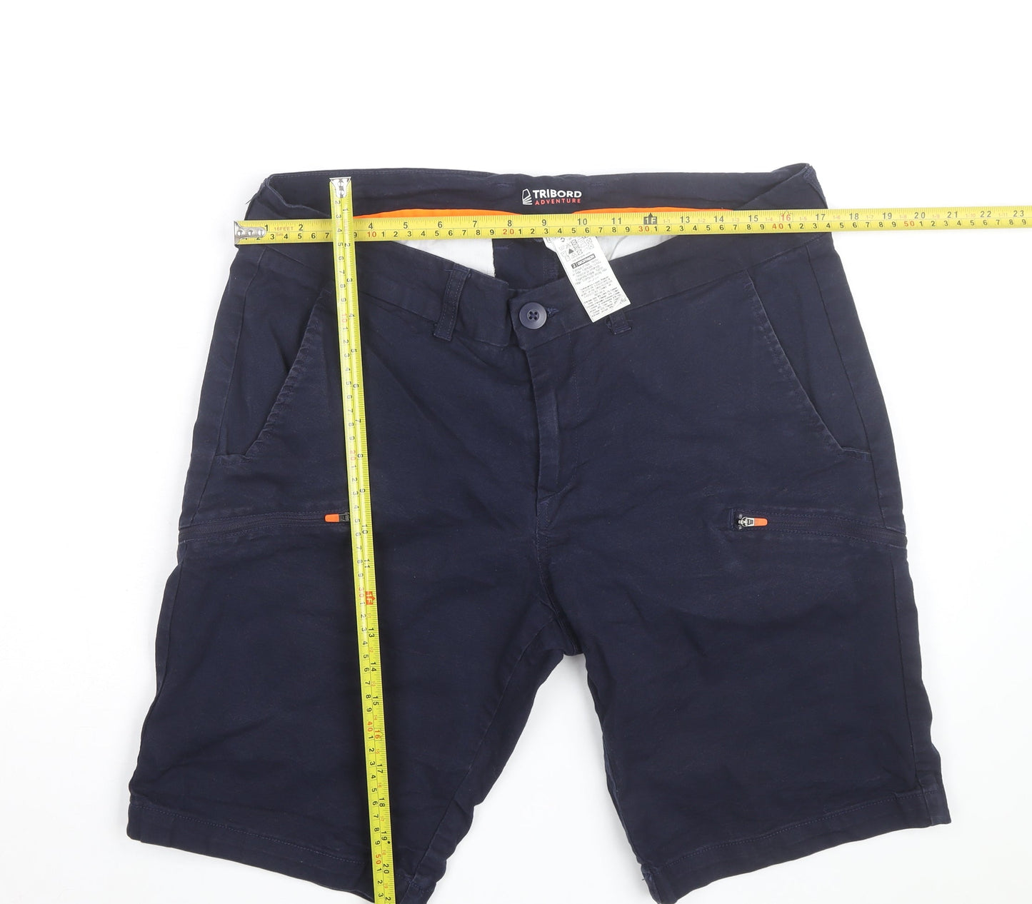Tribord Mens Blue Chino Shorts L Regular Fit Casual Lightweight