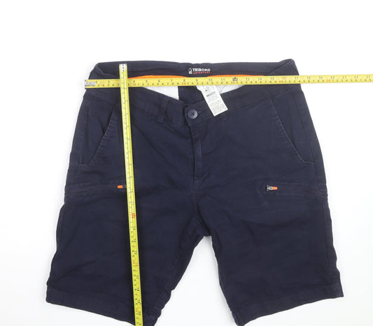 Tribord Mens Blue Chino Shorts L Regular Fit Casual Lightweight