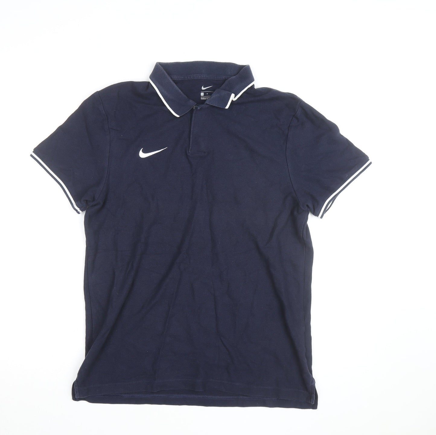 Nike Men's Blue Cotton Polo Shirt L Short Sleeve Sportswear