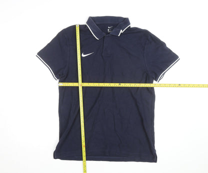 Nike Men's Blue Cotton Polo Shirt L Short Sleeve Sportswear