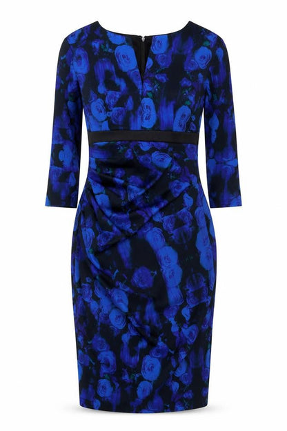 Diva Catwalk Women's Blue Floral Bodycon Knee Length Dress S