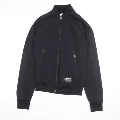 Adidas Men’s Black Small Track Jacket Full Zip Polyester Sportswear
