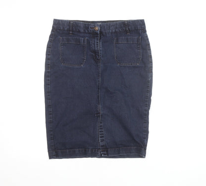 Next Women’s Blue Denim Knee Length Pencil Skirt Size 12