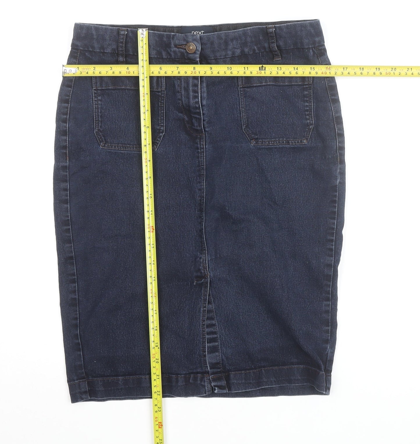 Next Women’s Blue Denim Knee Length Pencil Skirt Size 12