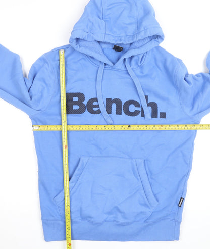 Bench Men's Blue Pullover Hoodie Small Logo Fleece Sweatshirt