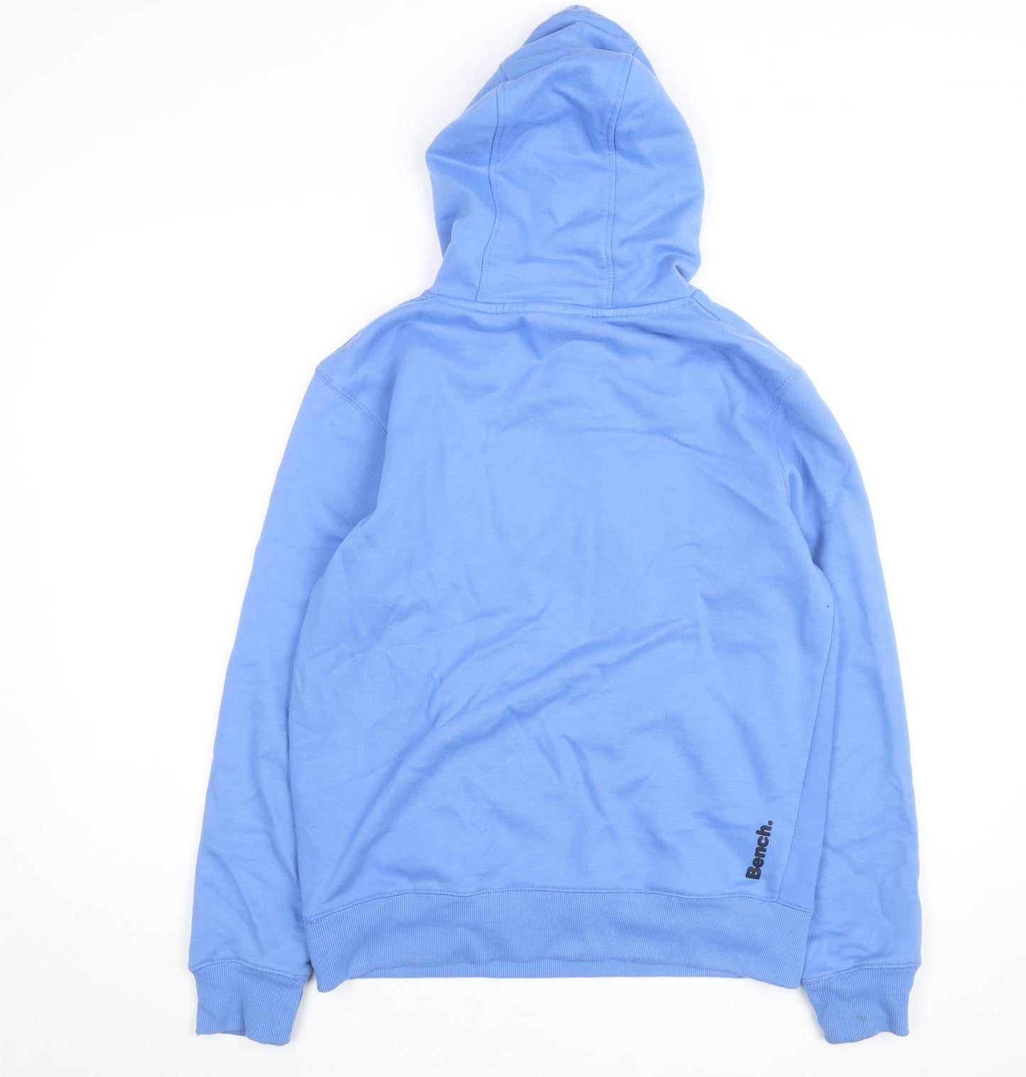 Bench Men's Blue Pullover Hoodie Small Logo Fleece Sweatshirt