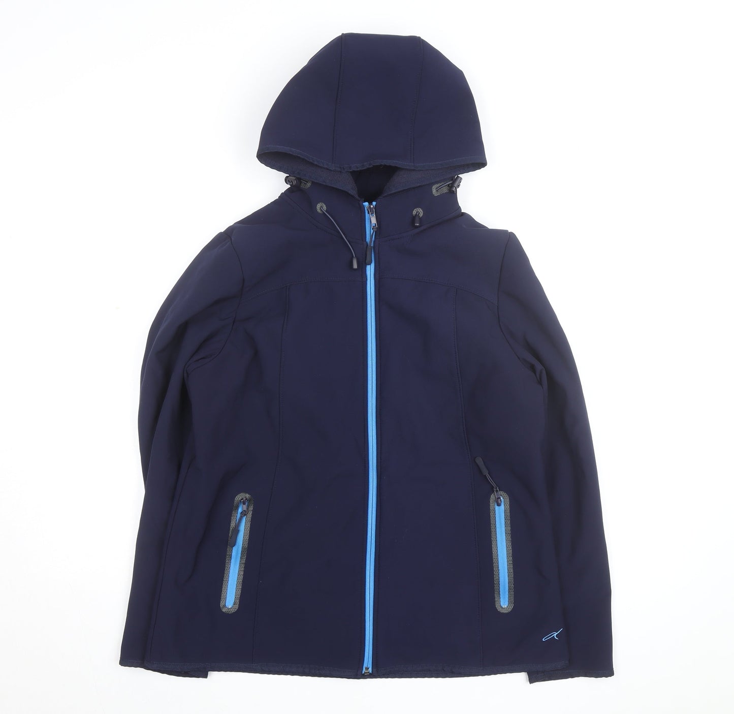 Dash Thermal Comfort Blue Soft Shell Hooded Jacket Unisex Size 14