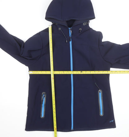Dash Thermal Comfort Blue Soft Shell Hooded Jacket Unisex Size 14
