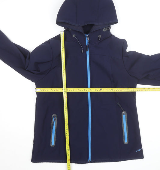 Dash Thermal Comfort Blue Soft Shell Hooded Jacket Unisex Size 14