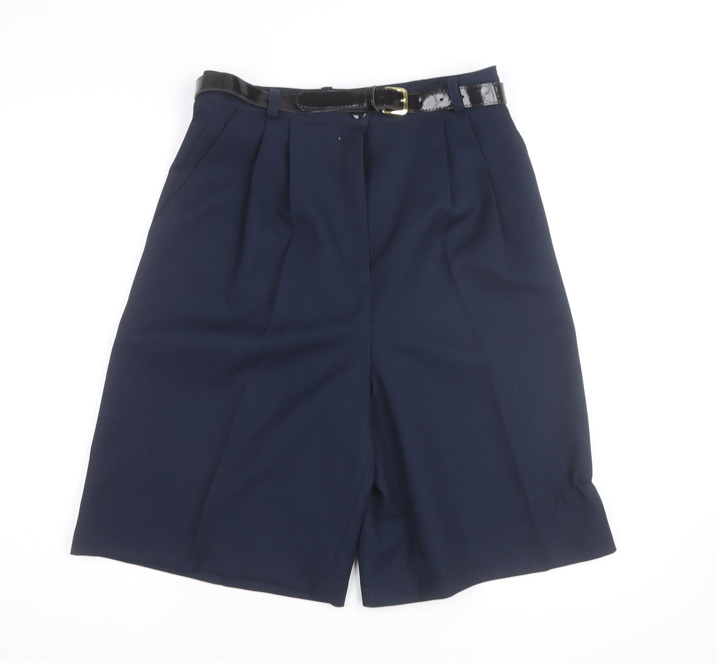 Sophie Women’s Navy Blue Size 12 Bermuda Pleated Shorts with Belt