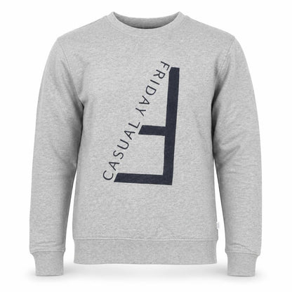 Casual Friday Men's Grey Graphic Crew Neck Sweatshirt Size S