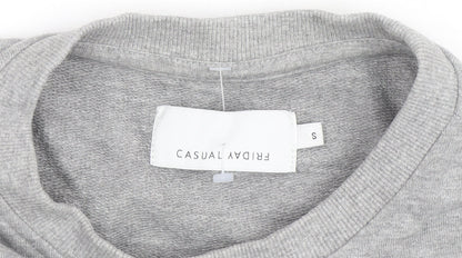 Casual Friday Men's Grey Graphic Crew Neck Sweatshirt Size S