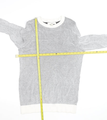 River Island Men's Grey Cotton Knit Crew Neck Jumper Size S