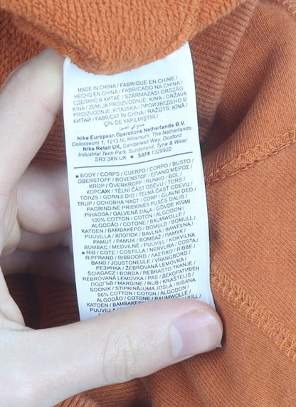 Nike Men's Orange Small Crew Neck Pullover Sweatshirt