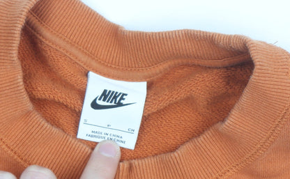 Nike Men's Orange Small Crew Neck Pullover Sweatshirt