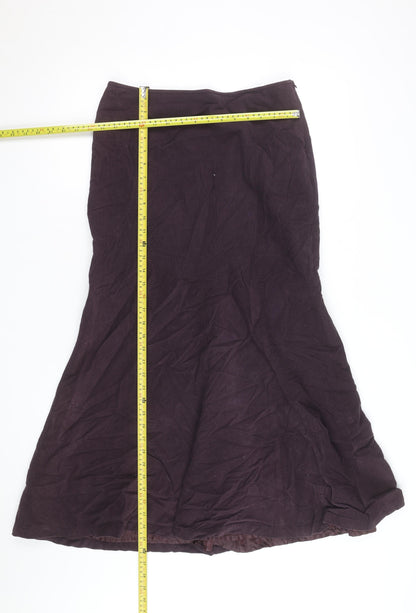 Olsen Womens Brown Corduroy Flared Midi Skirt Size 12
