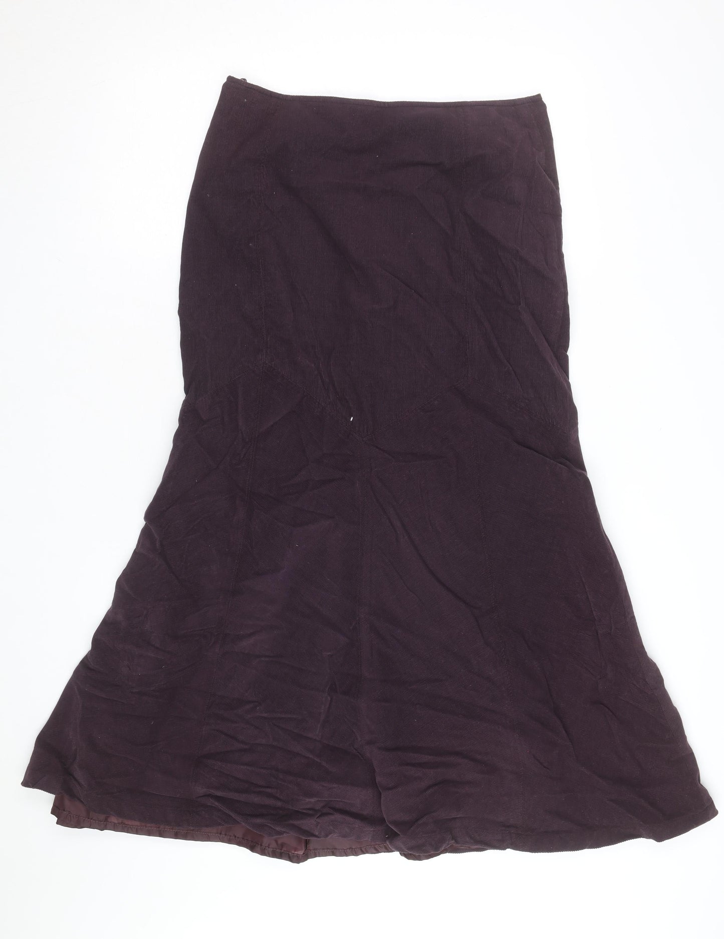 Olsen Womens Brown Corduroy Flared Midi Skirt Size 12