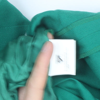 Basler Womens Green Midi Pleated Skirt Size 14 Lined Button Detail