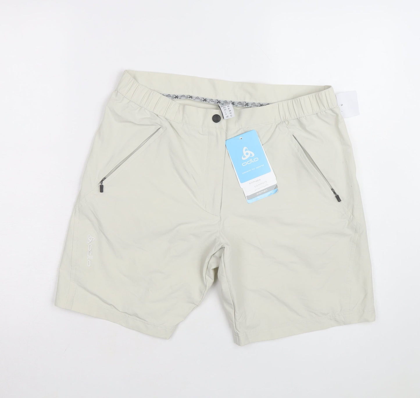Odlo Womens Beige Chino Outdoor Shorts Size 12 Quick Dry Lightweight