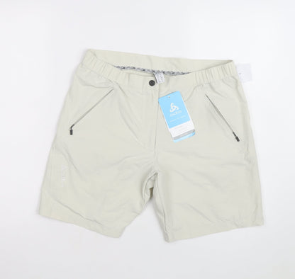 Odlo Womens Beige Chino Outdoor Shorts Size 12 Quick Dry Lightweight