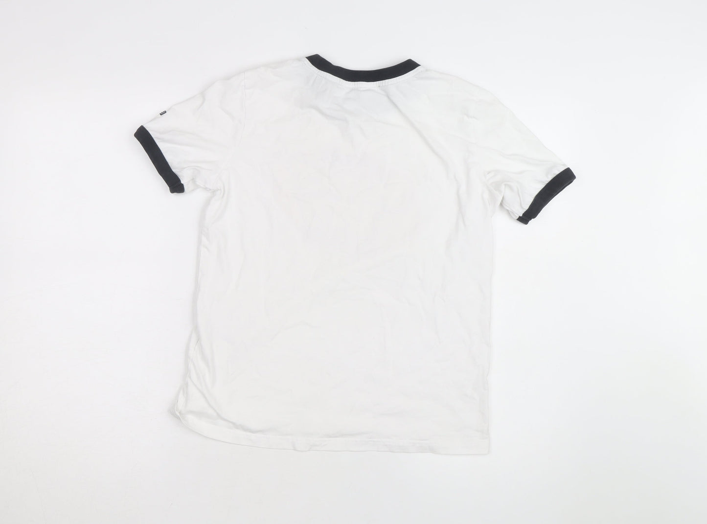 Superdry Women's White Ringer T-Shirt UK 8 Retro Graphic Top