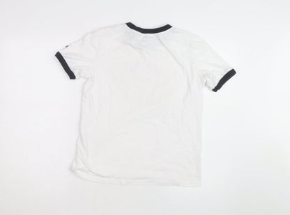 Superdry Women's White Ringer T-Shirt UK 8 Retro Graphic Top