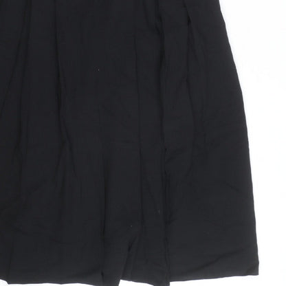 Max Pierre Women's Black Pleated Midi Belted Skirt UK 10