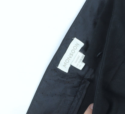 Monsoon Women Black Size 12 Short Straight Dress Pants