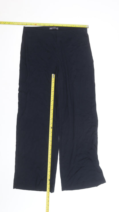 Marks and Spencer Women's Black Wide-Leg Jersey Trousers Size 12