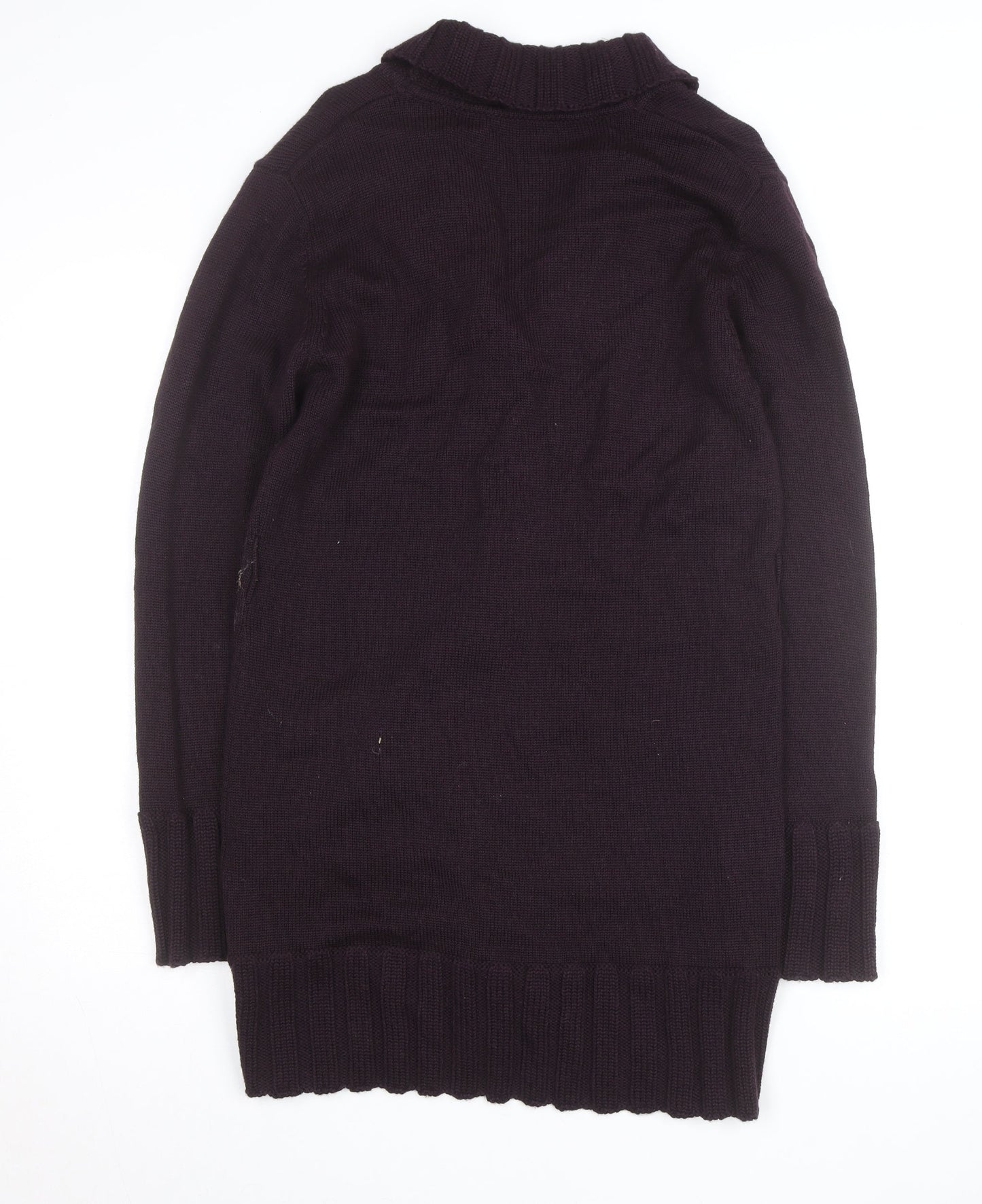 Olsen Women Purple Wool Blend Long Sleeve Cardigan Size M