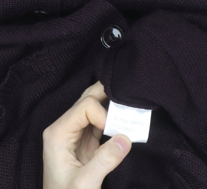 Olsen Women Purple Wool Blend Long Sleeve Cardigan Size M