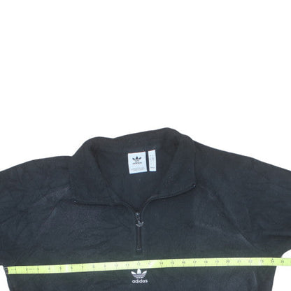 Adidas Mens Black L Fleece 1/2 Zip Pullover Sweatshirt