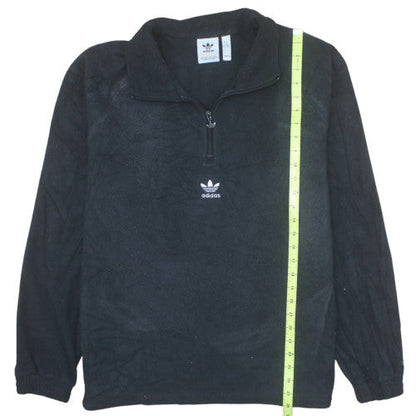 Adidas Mens Black L Fleece 1/2 Zip Pullover Sweatshirt