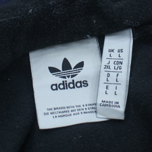Adidas Mens Black L Fleece 1/2 Zip Pullover Sweatshirt