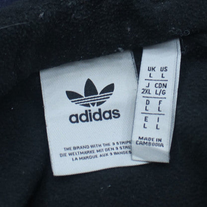 Adidas Mens Black L Fleece 1/2 Zip Pullover Sweatshirt