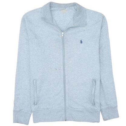 Ralph Lauren Men’s Grey Full Zip Cotton Jumper L Classic Knit